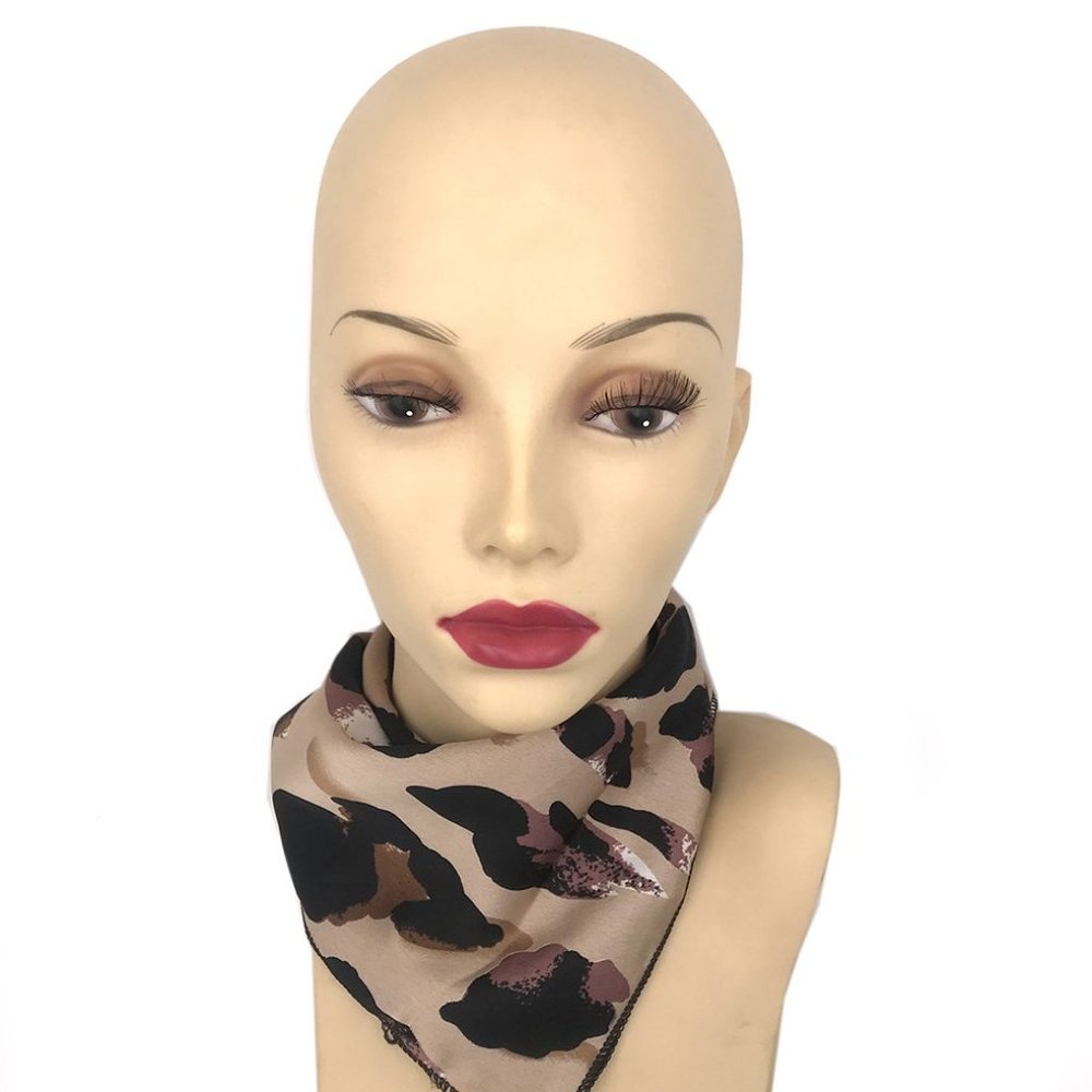 Animal Pattern Leopard Bunny Rabbit Square Silky Small Yellow Scarf Face Cover - Picture 2 of 4